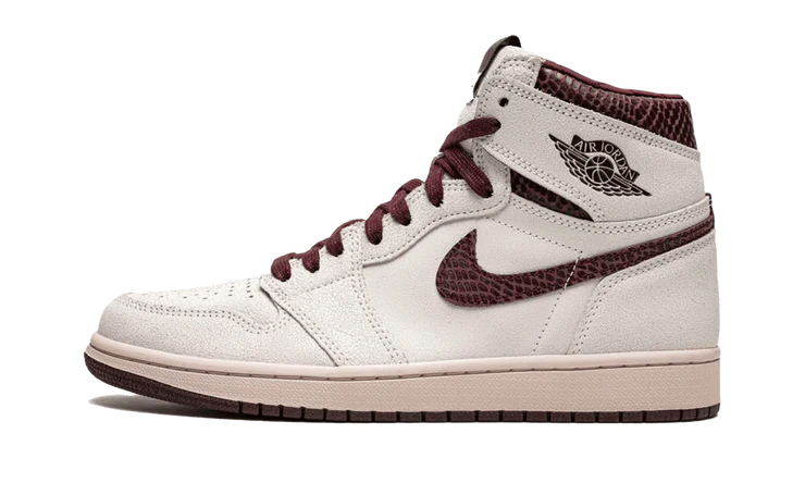 Tenisky Air Jordan 1 vysoké A Ma Maniere bielo-hnedé, pohľad z boku