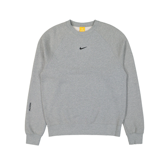 NOCTA CS Crew Fleece Crewneck Grey FN8160-063 - sivá fleecová mikina s okrúhlym výstrihom, oversized fit