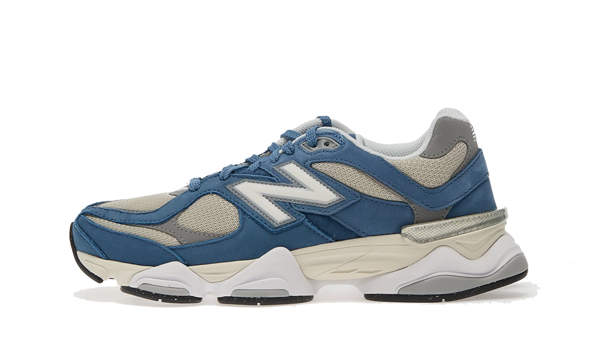 New Balance 9060 Shoreline Blue modro-béžové s vlnitou medzipodrážkou, pohľad z boku