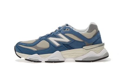 New Balance 9060 Shoreline Blue modro-béžové s vlnitou medzipodrážkou, pohľad z boku
