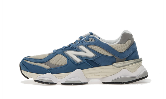 New Balance 9060 Shoreline Blue modro-béžové s vlnitou medzipodrážkou, pohľad z boku