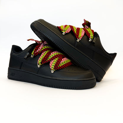Nike Air Force 1 Black Lanvin Rope Laces Multicolor