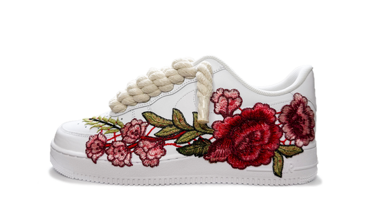 Nike Air Force 1 Low White Red Rose - Béžové Rope Šnúrky