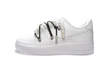 Nike Air Force 1 Low White Double Rope Laces White Black