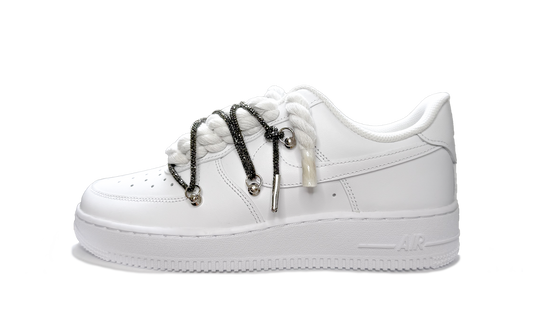 Nike Air Force 1 Low White Double Rope Laces White Black