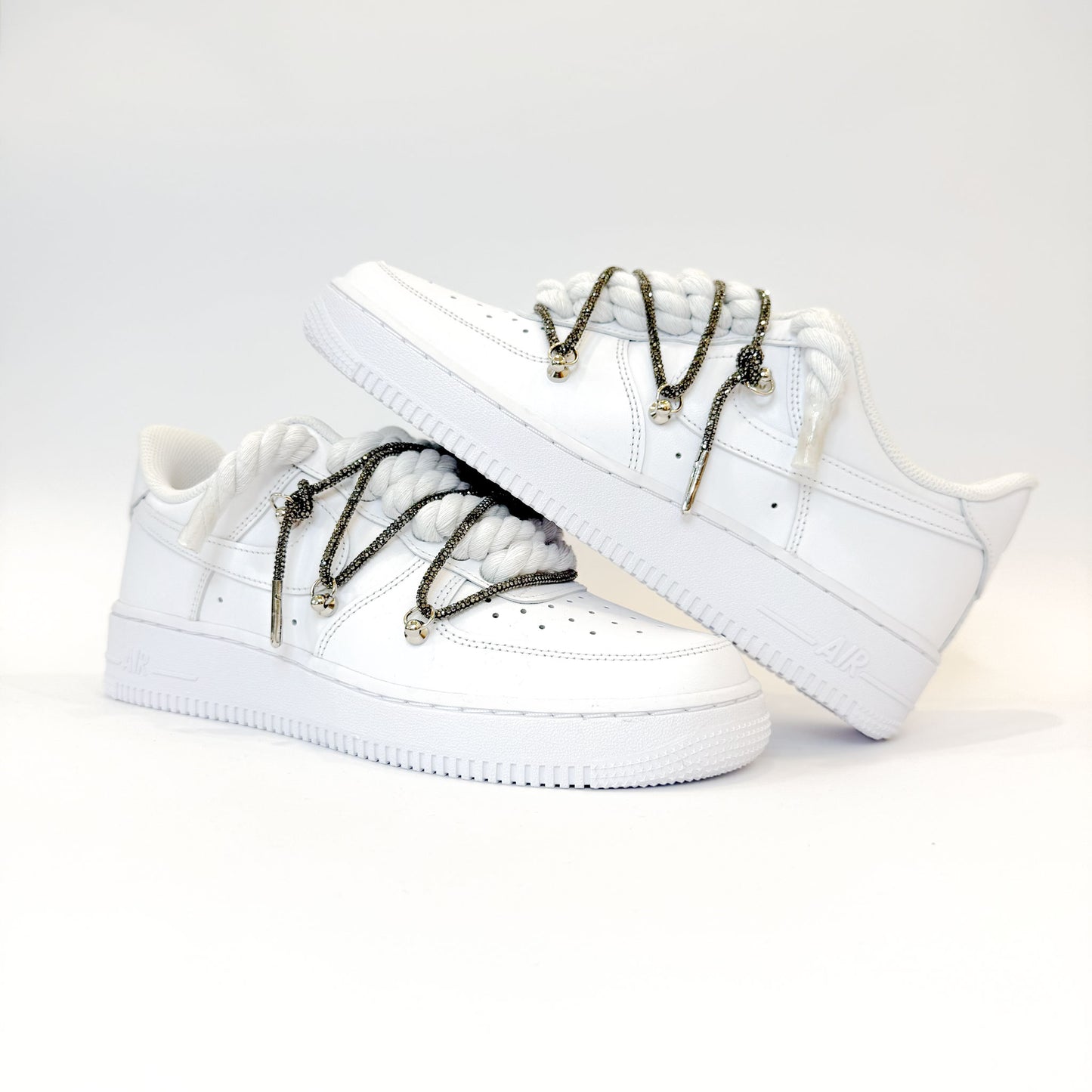 Nike Air Force 1 Low White Double Rope Laces White Black