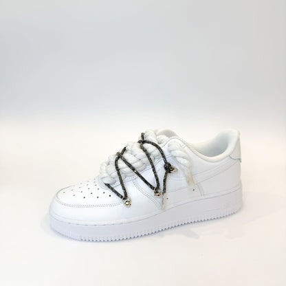 Nike Air Force 1 Low White Double Rope Laces White Black