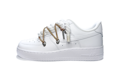 Nike Air Force 1 Low White Double Rope Laces White Gold