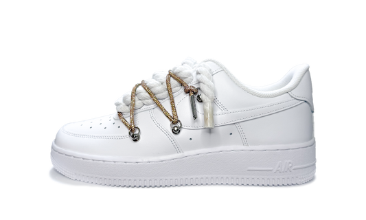 Nike Air Force 1 Low White Double Rope Laces White Gold