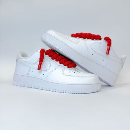 Nike Air Force 1 Low White - Červené Rope Šnúrky