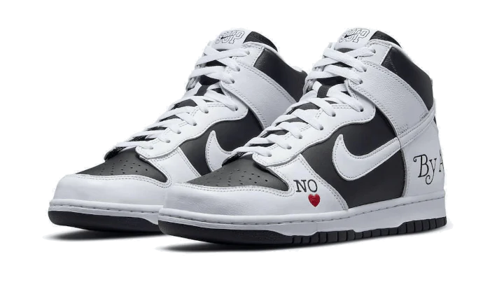 Tenisky Nike SB Dunk High bielo-čierne, pohľad z predu