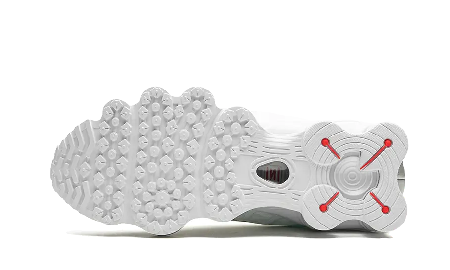 Nike Shox TL White Metallic Silver Max Orange biele, pohľad na podrážku