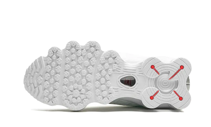 Nike Shox TL White Metallic Silver Max Orange biele, pohľad na podrážku