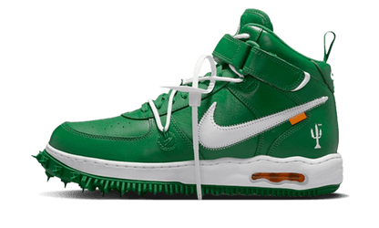 Nike Off-White Air Force 1 Mid SP Pine Green zelené, pohľad z boku