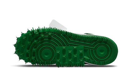 Nike Off-White Air Force 1 Mid SP Pine Green zelené, pohľad na podrážku