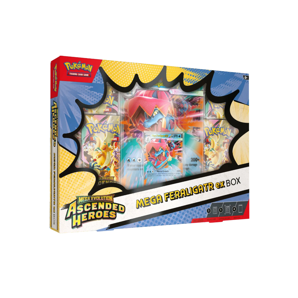 Pokémon Ascended Heroes Mega Feraligatr ex Box s Water-type Mega Evolution artwork