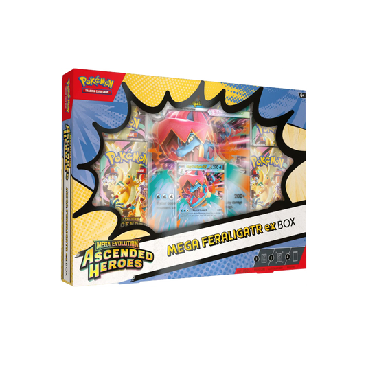 Pokémon Ascended Heroes Mega Feraligatr ex Box s Water-type Mega Evolution artwork