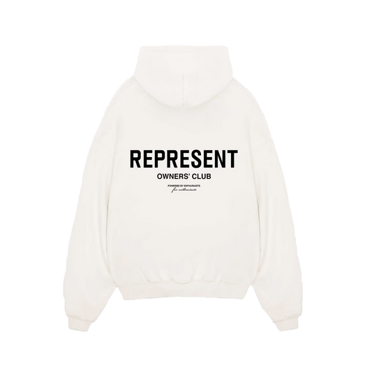 Represent mikina Owners Club Flat White – zadná strana s grafikou