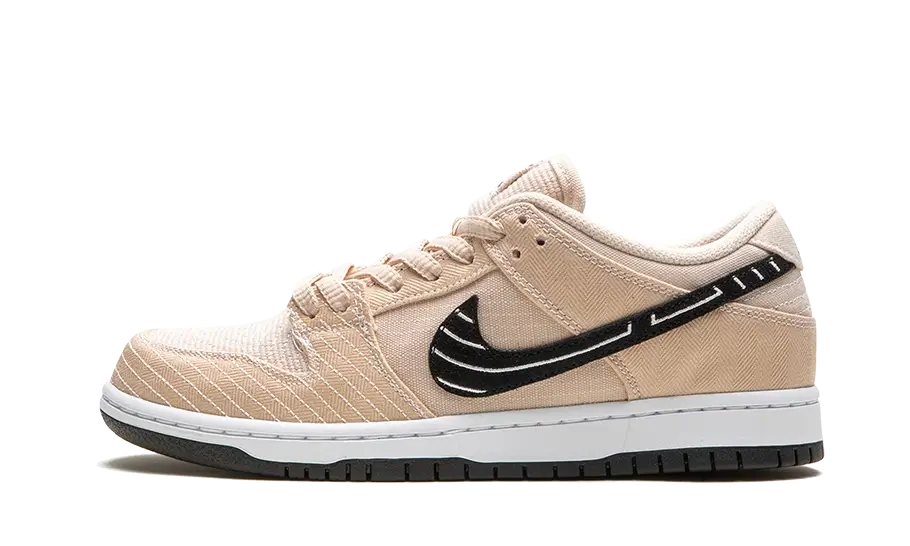 Skateboardové Tenisky Nike Dunk nízke béžovo-čierne, pohľad z boku