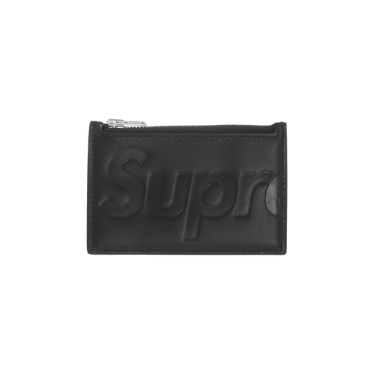 Supreme Leather Zip Card Holder Black