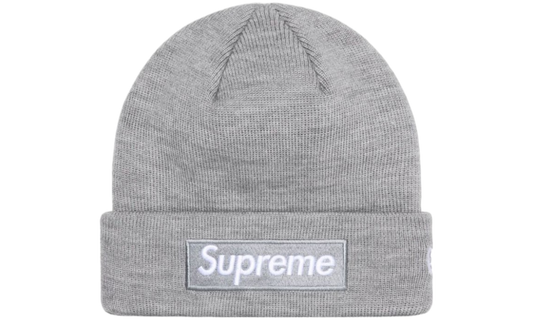 Supreme New Era Box Logo Beanie Heather Grey