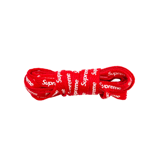 Supreme šnúrky červené s logom zviazaný pár