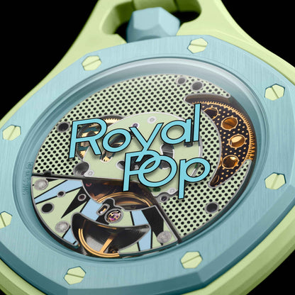 Swatch x Audemars Piguet Royal Pop Blaue Acht SSX03L101N detail ciferníka