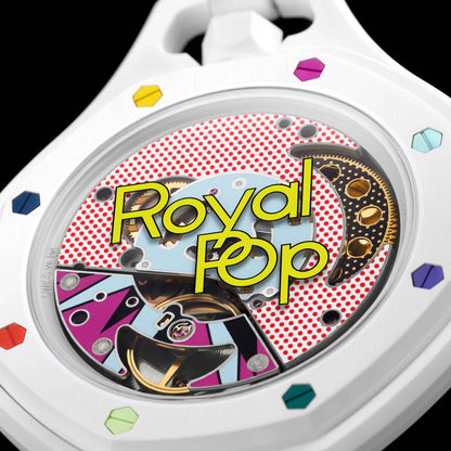 Swatch x Audemars Piguet Royal Pop Huit Blanc SSX03W100N detail ciferníka