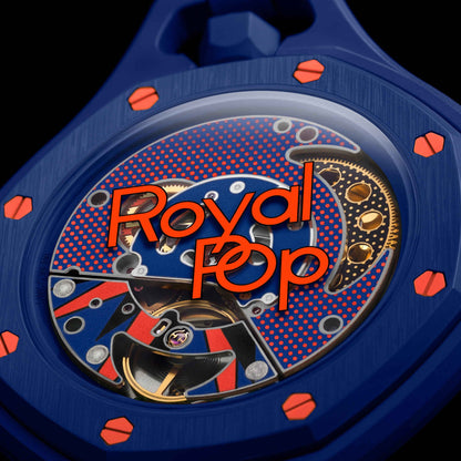 Swatch x Audemars Piguet Royal Pop Orenji Hachi SSX03L103N detail ciferníka