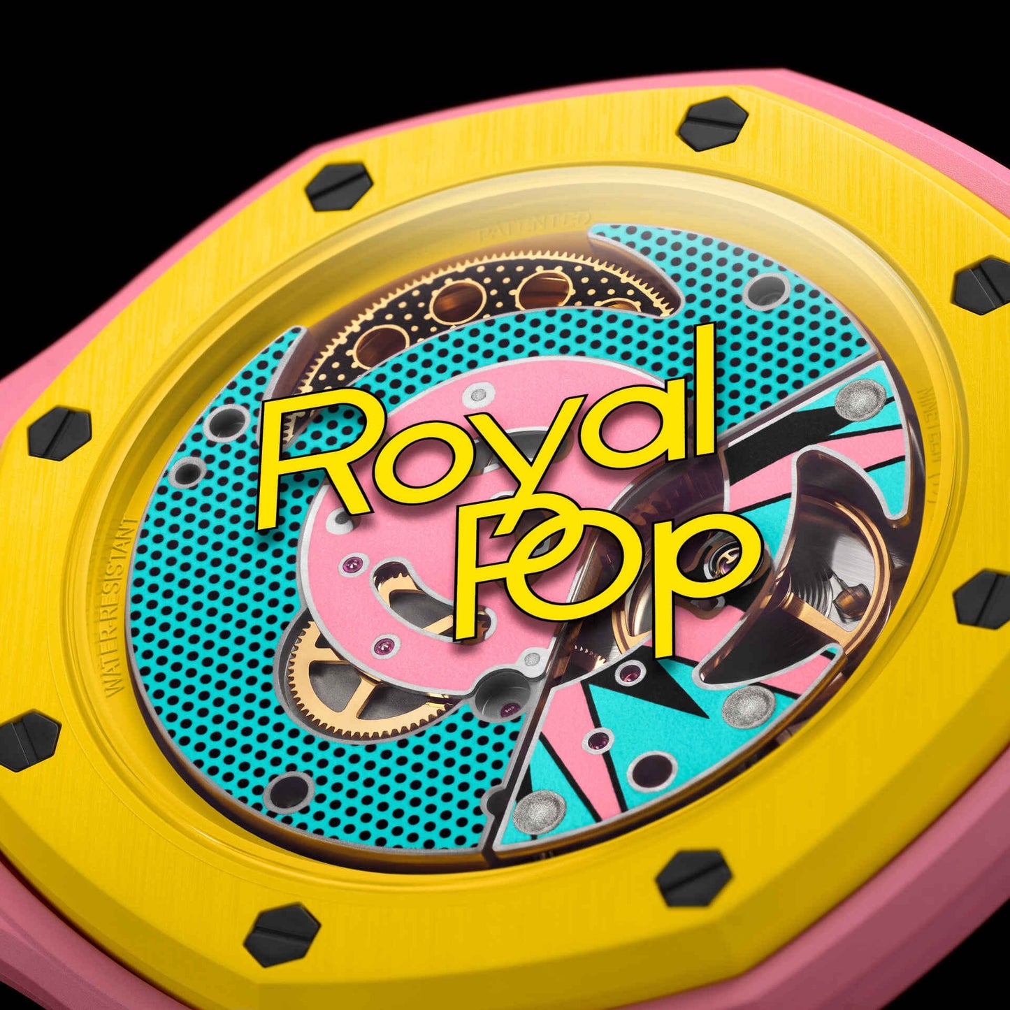 Swatch x Audemars Piguet Royal Pop Savonnette Otg Roz SSX03J100N detail ciferníka