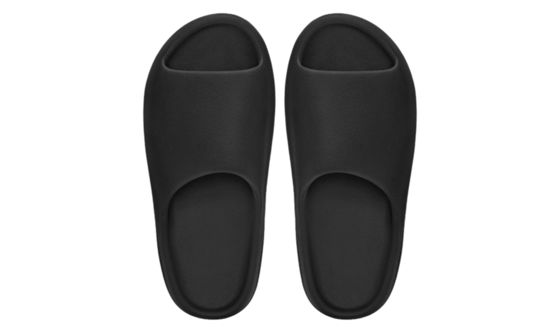 Šľapky Yeezy Slide čierne bez adidasu, pohľad z vrchu