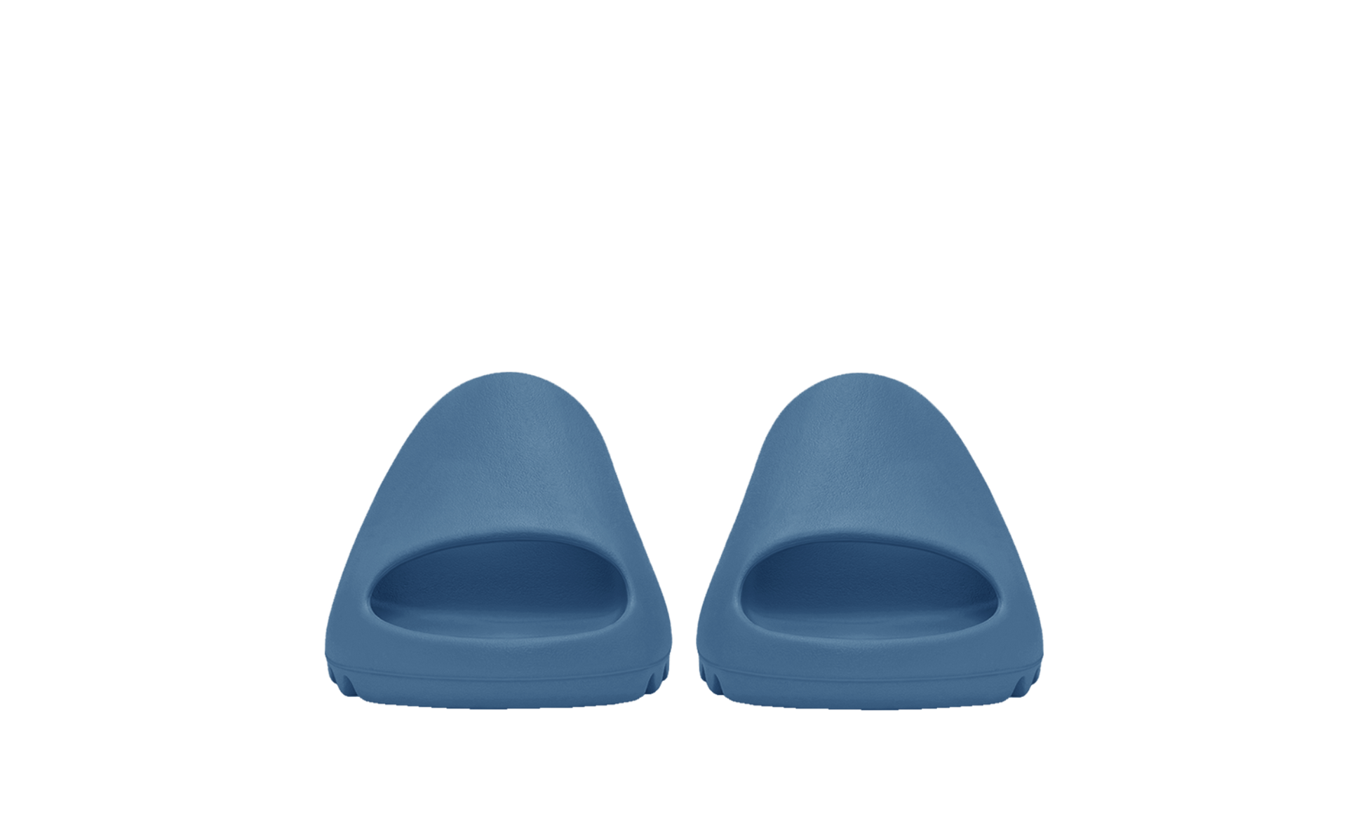 Šľapky Yeezy Slide modré bez adidasu, pohľad z predu