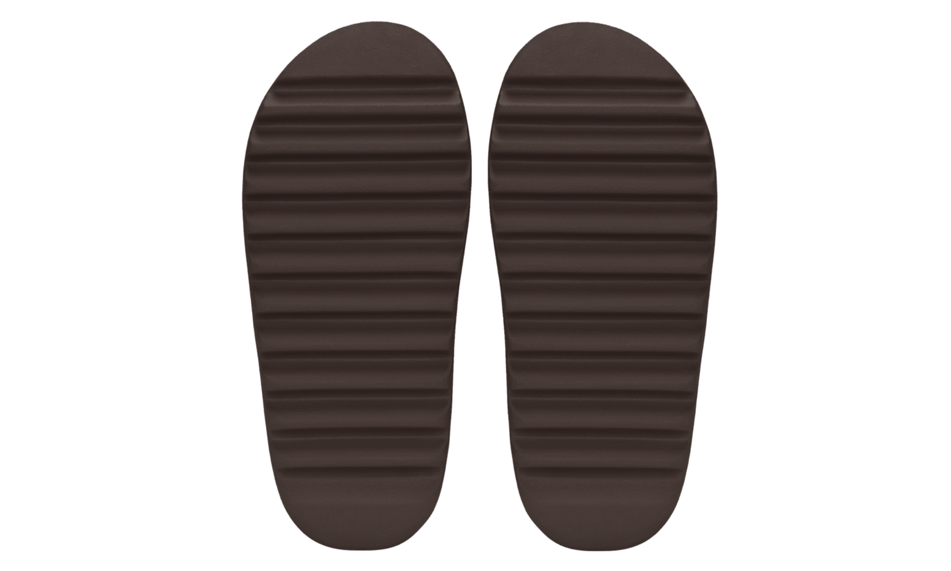 Šľapky Yeezy Slide hnedé bez adidasu, pohľad zo spodu