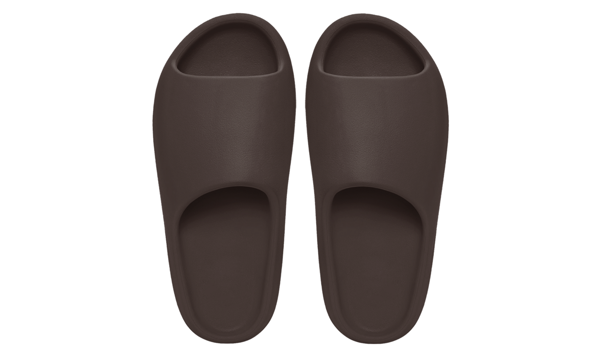 Šľapky Yeezy Slide hnedé bez adidasu, pohľad z vrchu