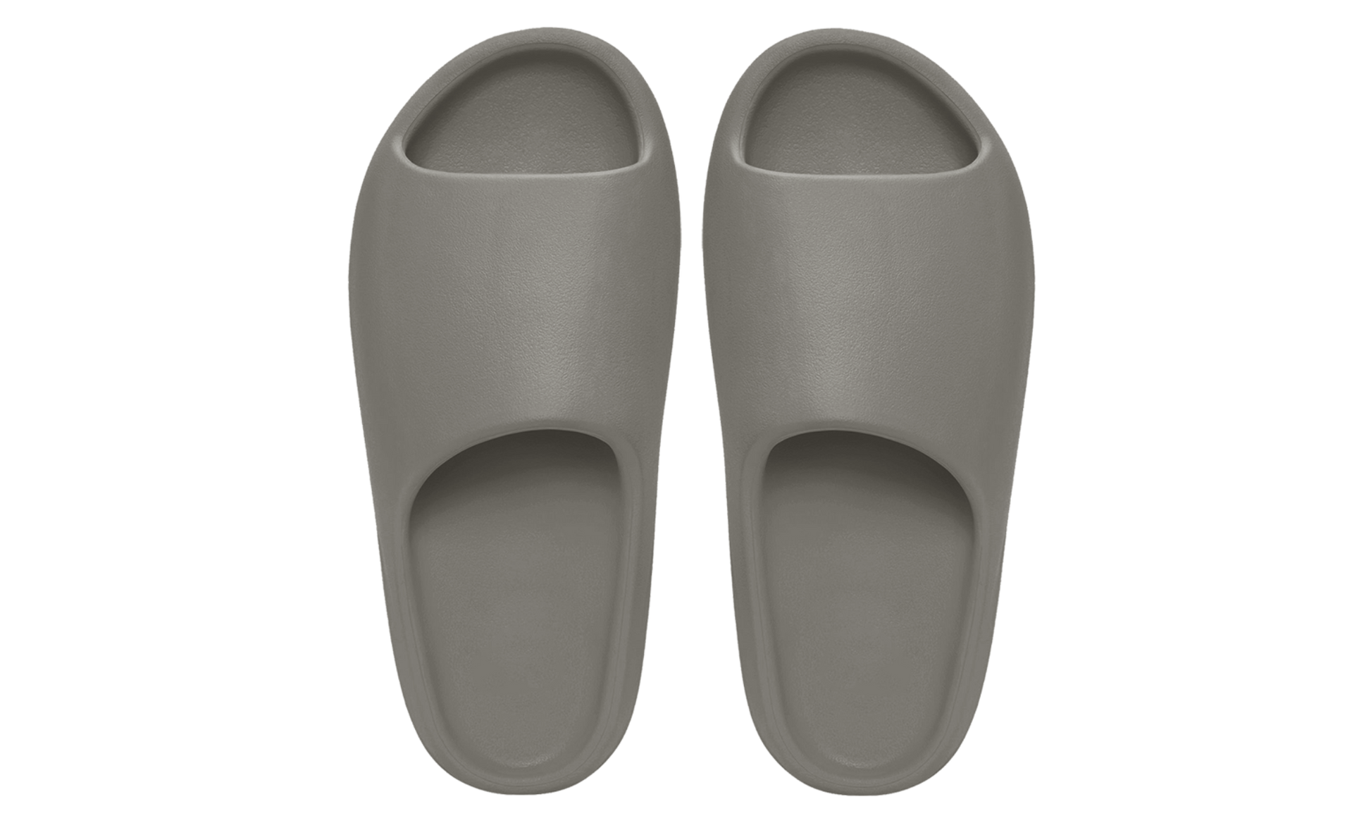 Šľapky Yeezy Slide sivé bez adidasu, pohľad z vrchu