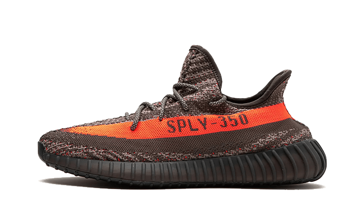 Tenisky Yeezy Boost 350 V2 sivo-oranžové, pohľad z boku