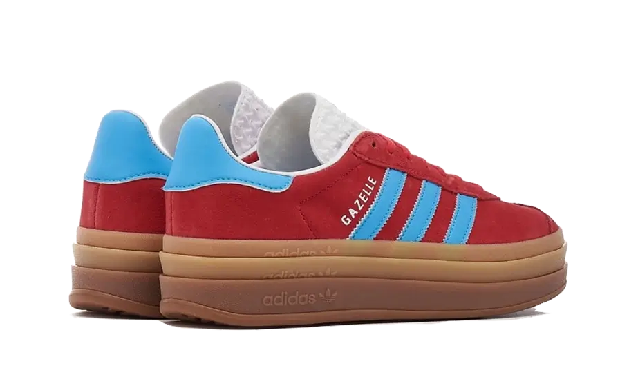 Tenisky adidas Gazelle bold červeno-modré, pohľad zo zadu