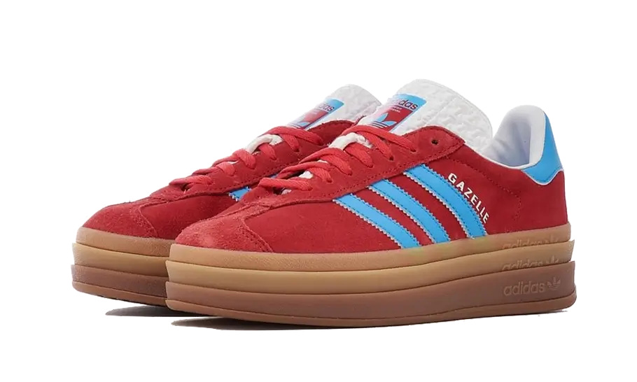 Tenisky adidas Gazelle bold červeno-modré, pohľad z predu