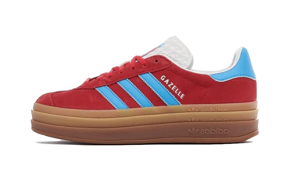 Tenisky adidas Gazelle bold červeno-modré, pohľad z boku