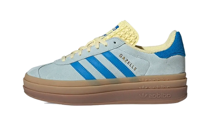 Tenisky adidas Gazelle Bold modro-žlté, pohľad z boku