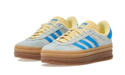 Tenisky adidas Gazelle Bold modro-žlté, pohľad z predu