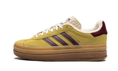 Tenisky adidas Gazelle Bold žlto-bordové, pohľad z boku