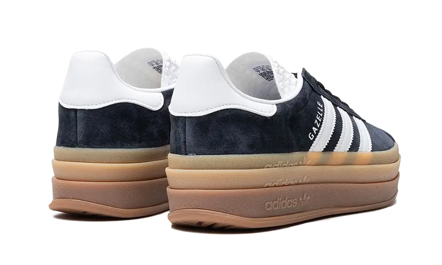 Tenisky adidas Gazelle Bold čierno-biele, pohľad zo zadu