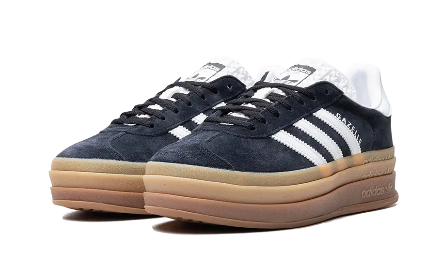 Tenisky adidas Gazelle Bold čierno-biele, pohľad z predu