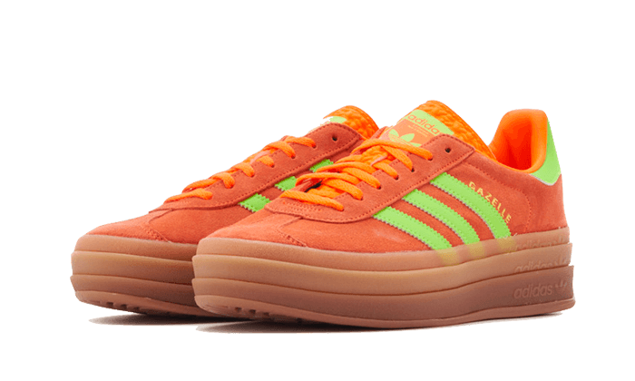 Tenisky adidas Gazelle Bold oranžovo-zelené, pohľad z predu