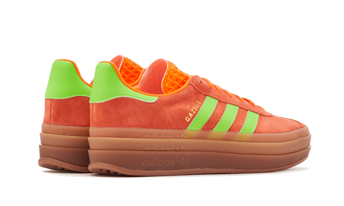 Tenisky adidas Gazelle Bold oranžovo-zelené, pohľad zo zadu