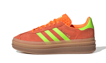 Tenisky adidas Gazelle Bold oranžovo-zelené, pohľad z boku