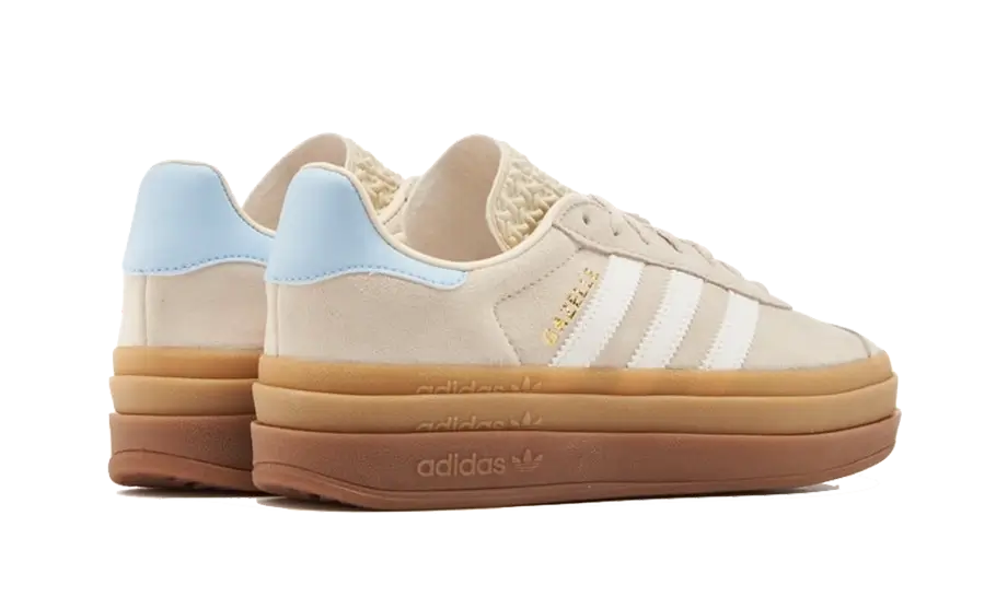 Tenisky adidas Gazelle bold bežovo-biele, pohľad zo zadu