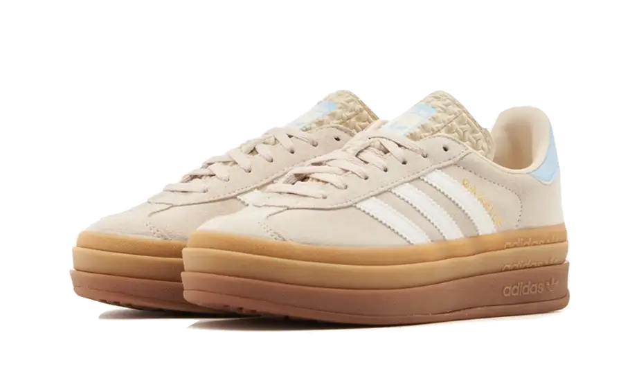 Tenisky adidas Gazelle bold bežovo-biele, pohľad z predu