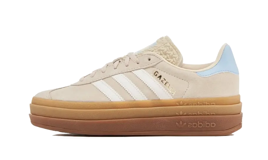 Tenisky adidas Gazelle bold bežovo-biele, pohľad z boku